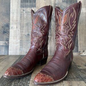 Dan Post 6614 Vintage Alligator Wingtip Western Cowboy Boots Mens 11.5 D